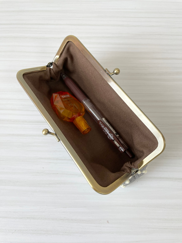 ミナペルホネン がま口ペンケース がま口メガネケース グレー