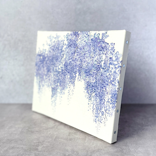 藤 - キャンバスアート〈そのまま飾れる麻キャンバス〉｜草花で彩る
