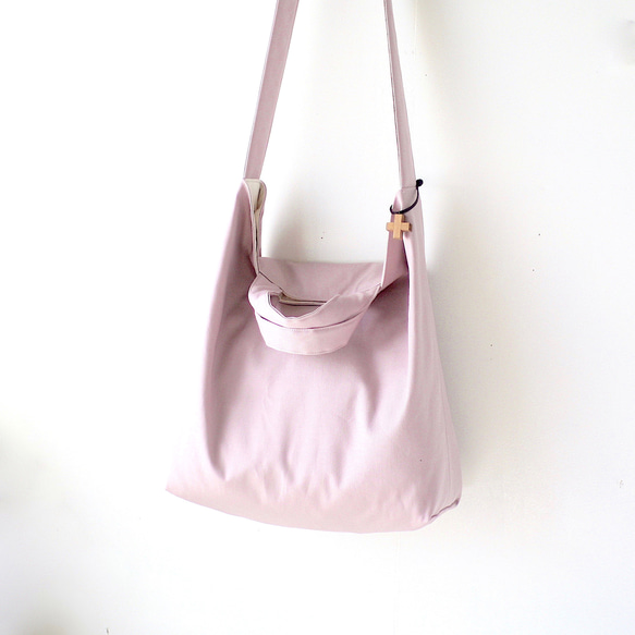 帆布の2wayショルダートートバッグ☆ドーンピンク：桜｜A4対応
