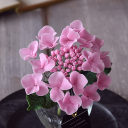 ◆粘土のお花◆  ガクアジサイ　ピンク　A980 4枚目の画像