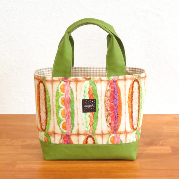 【50％OFF】 サンドイッチ柄✽ミニトートバッグ 【Sandwiches ショルダーバッグ
