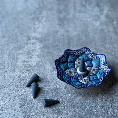 ペルシャのエナメル皿 ジュエリートレイ 飾り皿 Φ11cm【ミーナー