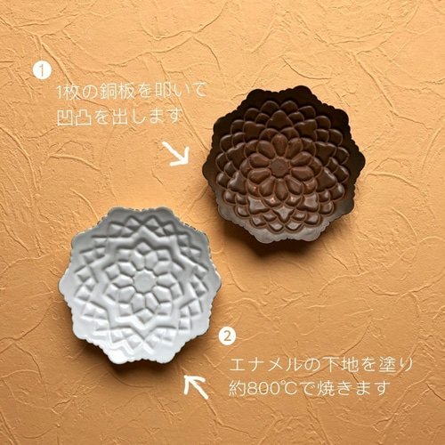 ペルシャのエナメル皿 ジュエリートレイ 飾り皿 Φ11cm【ミーナー