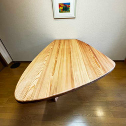 八溝杉 155x113cm 厚材変形型テーブル(M21-1type) 12枚目の画像
