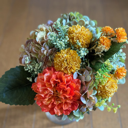 元気が出る♪ビタミンカラーの花束 結婚式 ブーケ スワッグ アレンジ  造花  フェイクフラワー  紫陽花 インテリア 5枚目の画像