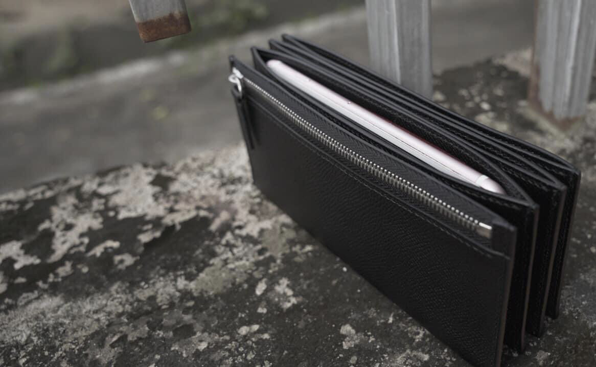 丁寧に手縫いで​​仕上げたフレンチエプソム牛革長財布（受注生産・送料無料）