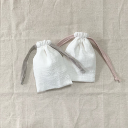 ⚪︎simple mini リネン巾着袋 2枚目の画像