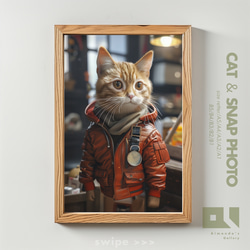 【No.0041】赤いジャケットを着て佇む猫【＃猫スナップ】 1枚目の画像