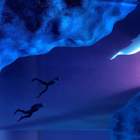 ナイトスタンド ライト 照明 テーブルスタンド ダイビング インテリア 装飾 置物 海 イルカ ダイバー at-0125 4枚目の画像