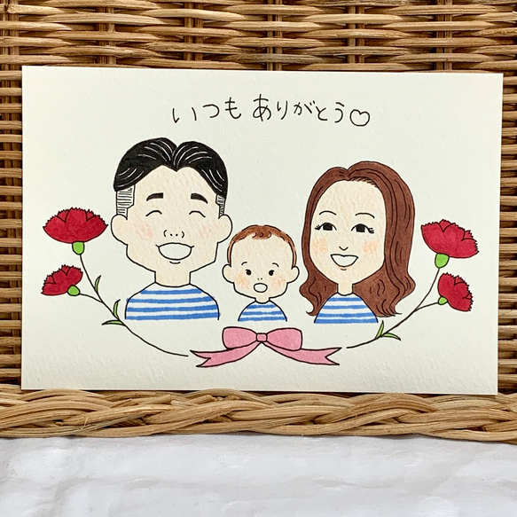 母の日似顔絵 イラスト HIROMI 通販 17567148｜Creema(クリーマ
