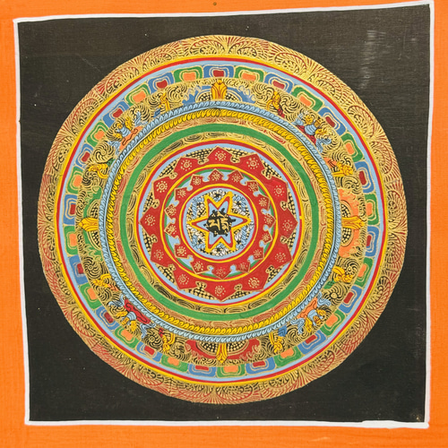 手書き 曼陀羅 タンカ モダンアート 曼荼羅 マンダラ 毛糸 おかたづけ