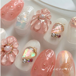 苺　ネイルチップ 現品】ネイルチップ フルーツネイル いちごネイル ピンクネイル
