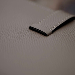 ベルト付き長い財布　ヴォーエプソン革/エトープ　手縫い商品 5枚目の画像