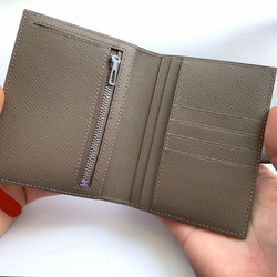 ベルト付き二つ折り財布　コンパクト財布　エプソン/エトープ手縫い 3枚目の画像