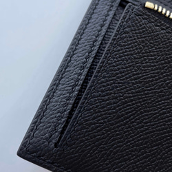 ベルト付き長い財布　ヴォーエプソン革/黒　手縫い商品 6枚目の画像