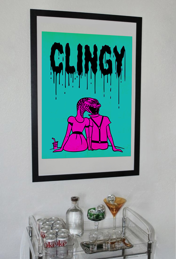 Clingy　ポップアート デザインポスター　A1サイズ　半光沢紙　 1枚目の画像