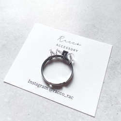 天然石 シンプルリング (水晶) ring 316サージカルステンレスリング サイズフリー 3枚目の画像