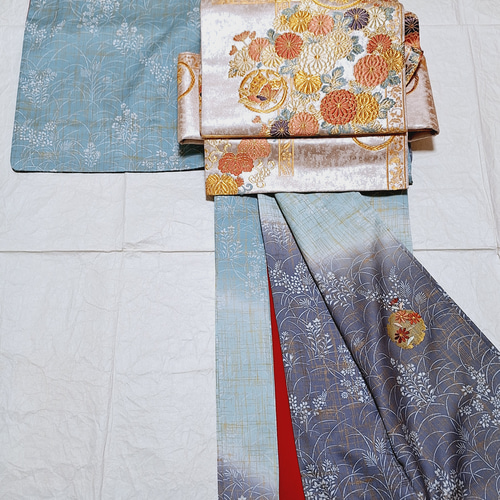 小サイズ】ワンタッチ着物 くらわん着物 正絹付け下げ訪問着 小サイズ】ワンタッチ着物 くらわん着物 正絹付け下げ訪問着