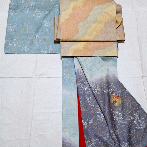 小サイズ】ワンタッチ着物 くらわん着物 正絹付け下げ訪問着 小サイズ】ワンタッチ着物 くらわん着物 正絹付け下げ訪問着