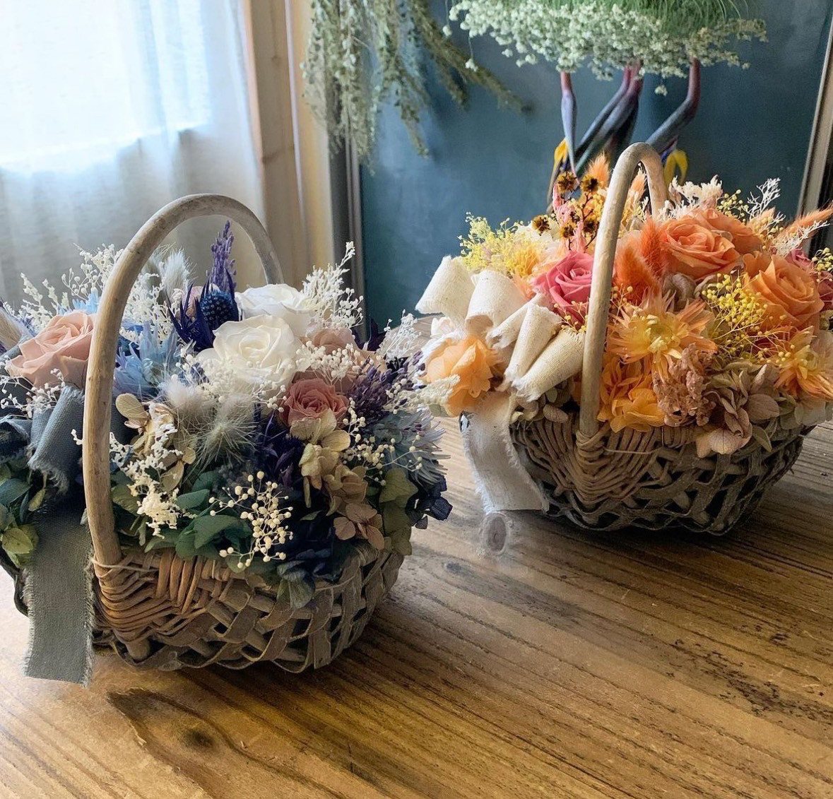 記念日や贈り物にも素敵なバスケットアレンジ✨