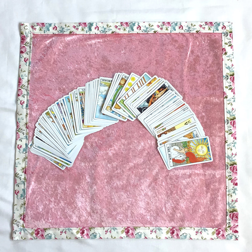 タロットクロス&ポーチ&バッグ セット ピンク花柄 リーディングマット