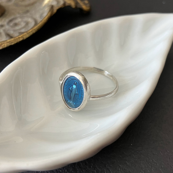 フランスヴィンテージ　メダイユリング フランス奇跡のメダイ] ring - silver blue 指輪・リング MARINA