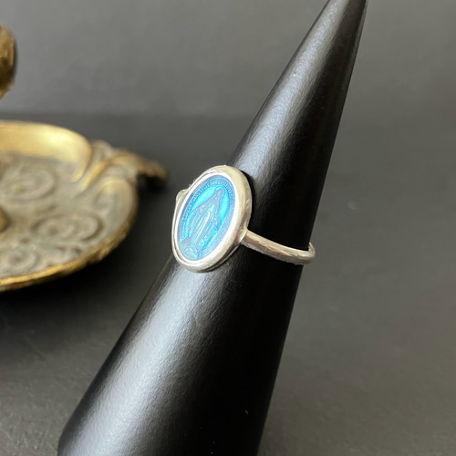 フランスヴィンテージ　メダイユリング フランス奇跡のメダイ] ring - silver blue 指輪・リング MARINA