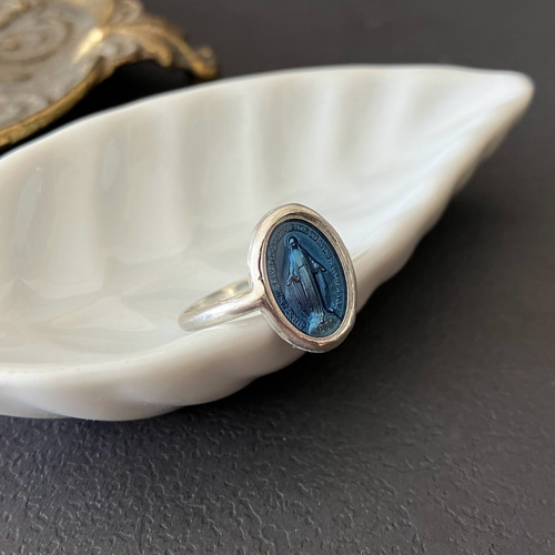 フランスヴィンテージ　メダイユリング フランス奇跡のメダイ} Bezel ring – silver*BR | jewelry MARINA