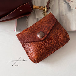 在庫のみ☆牛革⭐️コインケース☆小銭入れ】フック付き│ファスナー