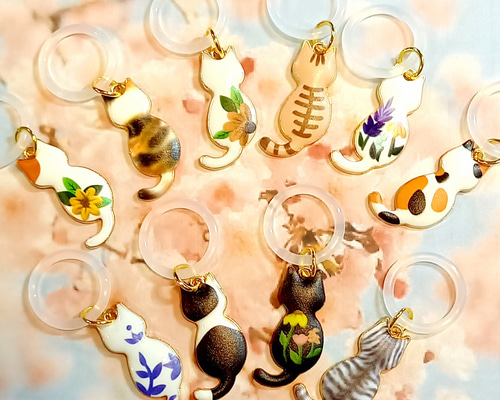 UVチェック ✿︎桜ぐで猫ちゃんアンブレラマーカー UVチェック ✿︎桜ぐで猫ちゃんアンブレラマーカー UVチェック