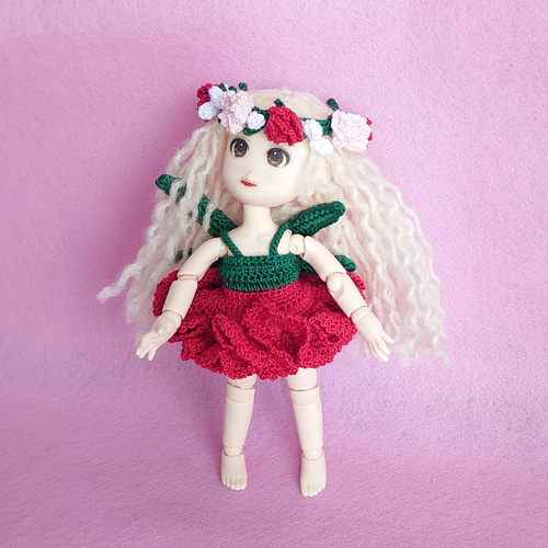 オビツ11 セリアドールミニ 服 セット オビツ11・セリアドール7センチ・ねんどろいど用ドール服 - 野菊