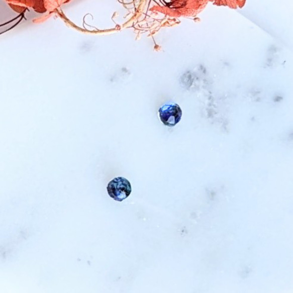 小さなブルー螺鈿のピアスイヤリング【1920】＃ギフト#シェル 6枚目の画像