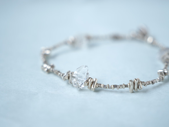 -Herkimar diamond- silver bracelet 3枚目の画像