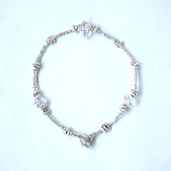 -Herkimar diamond- silver bracelet 2枚目の画像