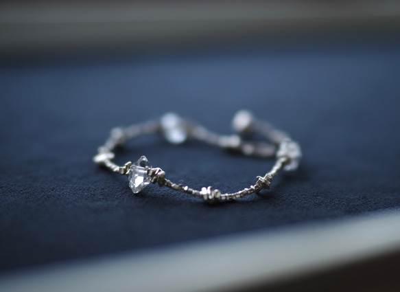 -Herkimar diamond- silver bracelet 1枚目の画像
