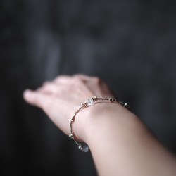 -Herkimar diamond- silver bracelet 6枚目の画像