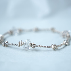 -Herkimar diamond- silver bracelet 4枚目の画像