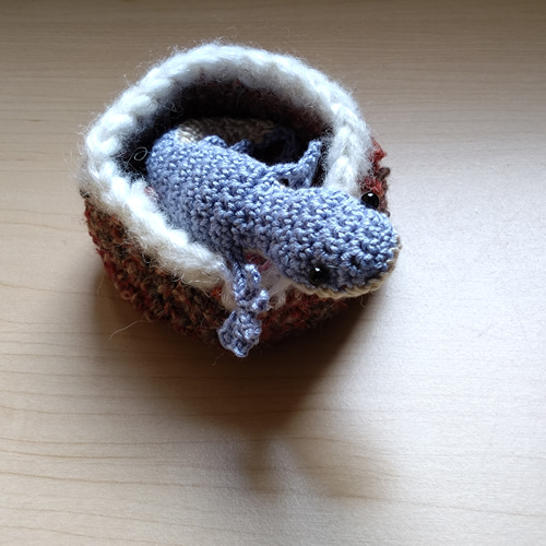 みにやもりん(コットン)-No.11」サックスブルー ヤモリ 家守