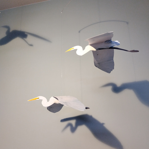 1600→￥1500 白鷺 白サギ 鳥 モビール モビール J.L.V FRANCE 通販