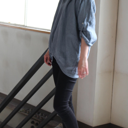 ラグランチュニック frech linen100% L/LL 裾タック無