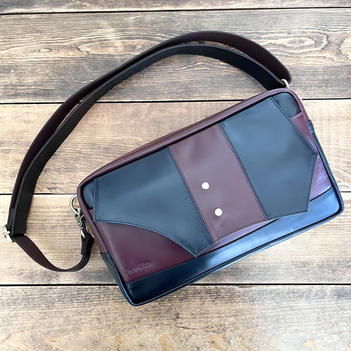 VivoBlue ボディバッグ ショルダーバッグ 【バイカラー】 革 本革