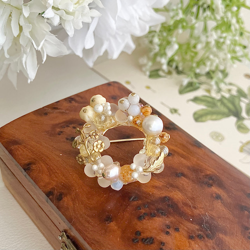 小さな粒花のブローチ(プチ)〜⁂ パール フォーマル 花 入学式 小さな粒花のブローチ(プチ)〜⁂ パール フォーマル 花 入学式