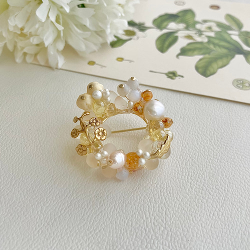 小さな粒花のブローチ(プチ)〜⁂ パール フォーマル 花 入学式 小さな粒花のブローチ(プチ)〜⁂ パール フォーマル 花 入学式