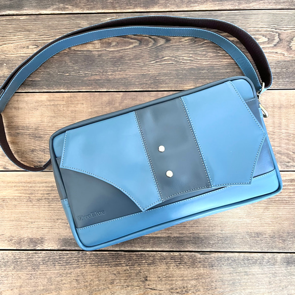 VivoBlue ボディバッグ ショルダーバッグ 【バイカラー】 革 本