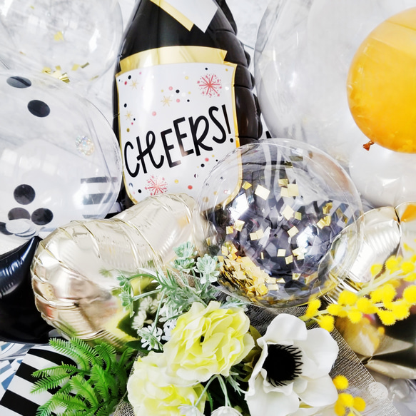 シュワシュワ シャンパンボトルのアレンジメント 開店祝い 周年お祝い お祝い お誕生日 3枚目の画像