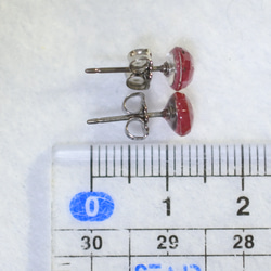 （獨一無二的商品/特賣場）紅寶石/玫瑰切割耳環（6 毫米/鈦柱） 第5張的照片