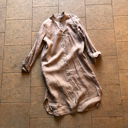スタンドカラーlong shirt/ロングシャツワンピ 　 2枚目の画像