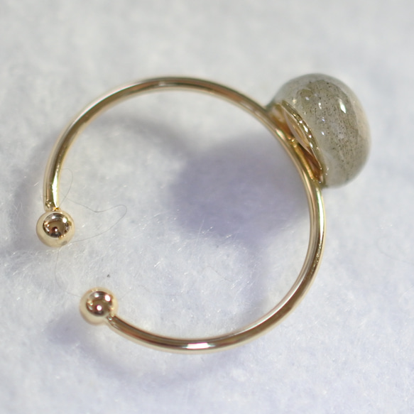 （1 件）拉長石手術不鏽鋼戒指（8 毫米/均碼） 第4張的照片
