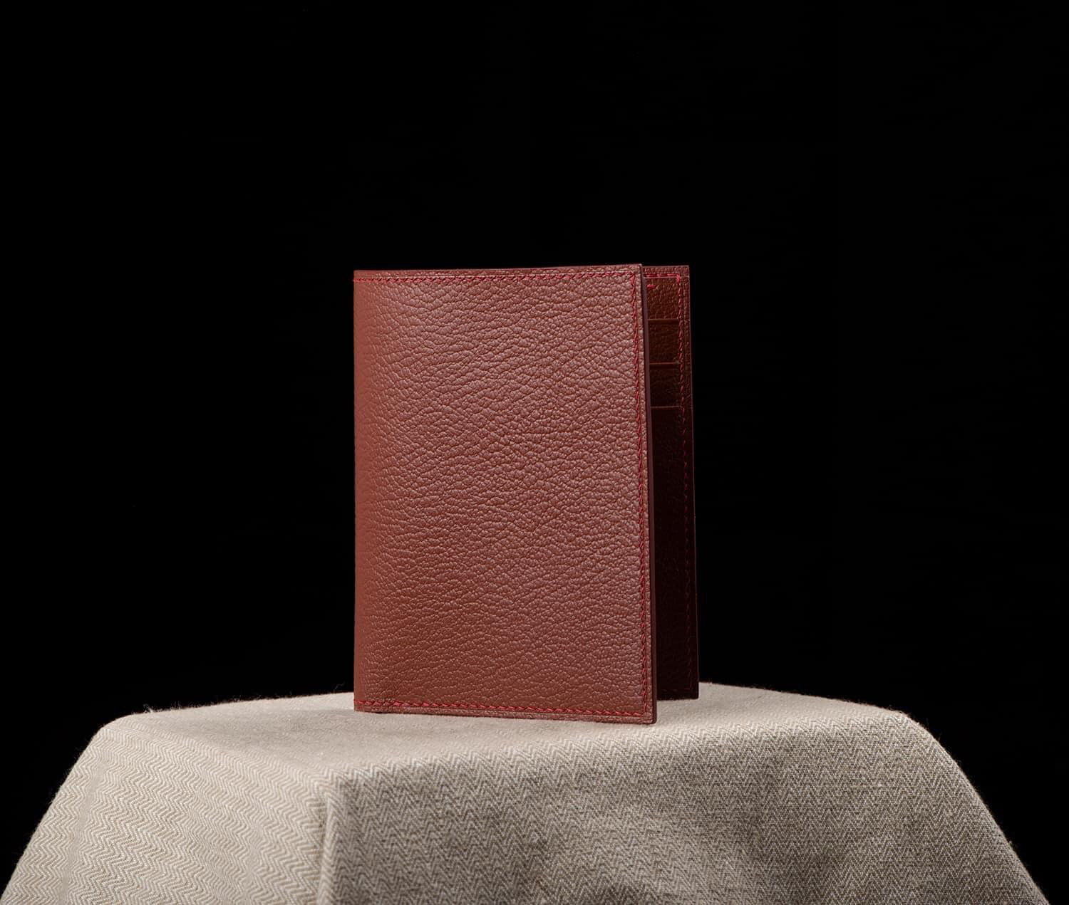 手縫いフレンチエプソン牛革二つ折り財布【送料無料】