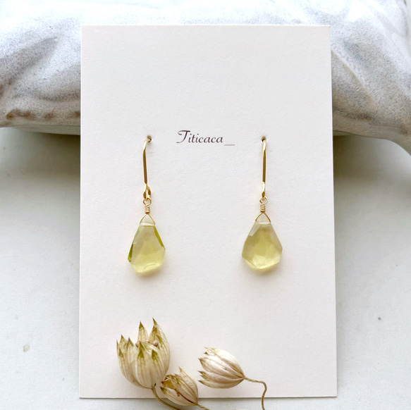 宝石質クリスタルクォーツの着せ替えピアス